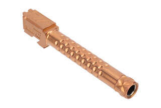 Zev Technologies Glock 17 optimized math threaded barrel features a burnt bronze anodized finish